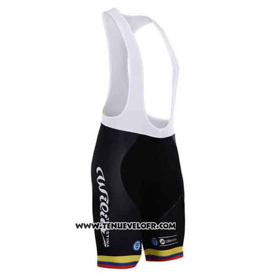 2015 Maillot Ciclismo La colombie Noir et Jaune Manches Courtes et Cuissard